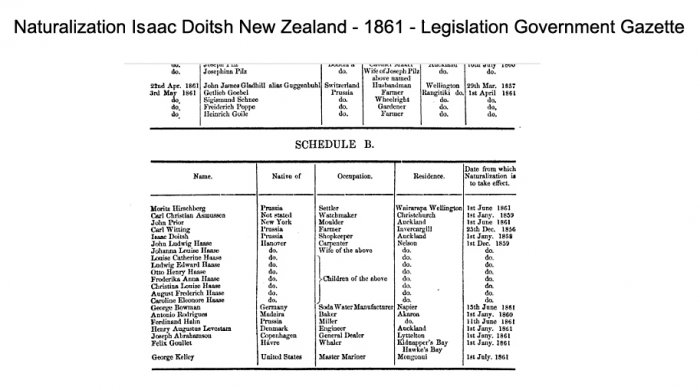 Doitsh NZ Naturalization 1858.jpg