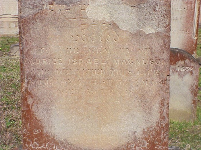 Gravestone Sydney Australia of Maurice Magnusson 1853 born 1795.jpg