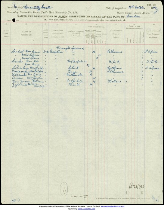 Boris Utian Ship Manifest 1920.jpg